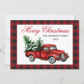 Waterverf  Red Truck Feestdagenkaart (Voorkant)