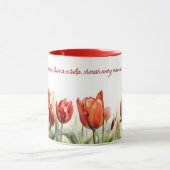 Waterverf Red Tulips Coffee Mok (Midden)