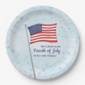 Waterverf Red White Simple Fourth of Juli Papieren Bordje (Voorkant)