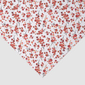 Waterverf Red Winterberry Holly kerstpatroon Tissuepapier (Detail)