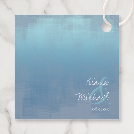 Waterverf Reflecties Bedankt Blauw ID774 Bedankjes Labels (Achterkant)