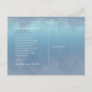 Waterverf Reflecties Bedankt Blauw ID774 Briefkaart