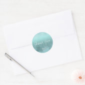 Waterverf Reflecties Dank u Blauwgroen ID774 Ronde Sticker (Envelop)