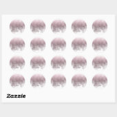 Waterverf Reflecties Dank u Mauve ID774 Ronde Sticker (Vel)