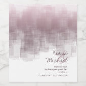 Waterverf Reflecties Dank u Mauve ID774 Wijn Etiket (Enkel label)