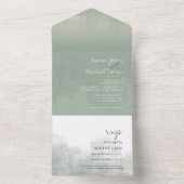 Waterverf Reflections Wedding Sage ID774 All In One Uitnodiging (Binnen)