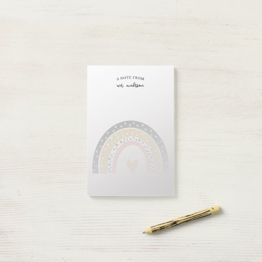 Waterverf regenboog Aangepaste leraar Post-it® Notes (Op bureau)