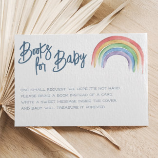 Waterverf Regenboog Baby shower Boek Aanvraag Informatiekaartje