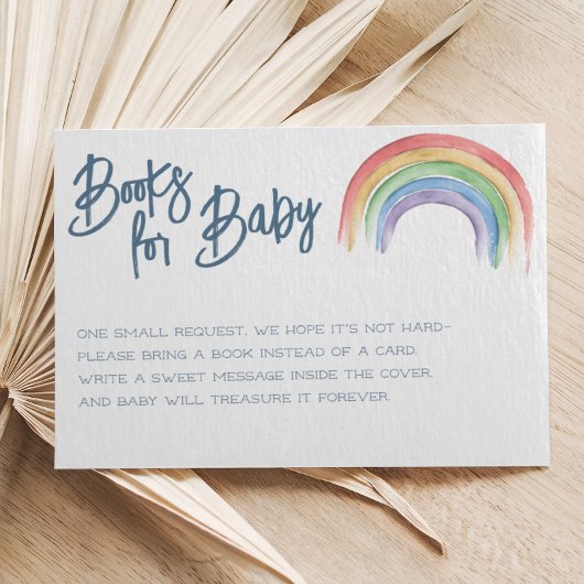Waterverf Regenboog Baby shower Boek Aanvraag Informatiekaartje