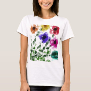 Waterverf Regenboog Bloemendesshirt voor Vrouwen T-shirt