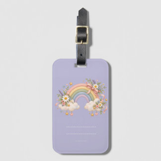 Waterverf Regenboog Cadeau – Charmante Wolk Bagagelabel