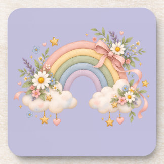 Waterverf Regenboog Cadeau – Charmante Wolk Bier Onderzetter
