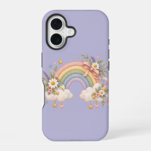 Waterverf Regenboog Cadeau – Charmante Wolk iPhone 16 Hoesje