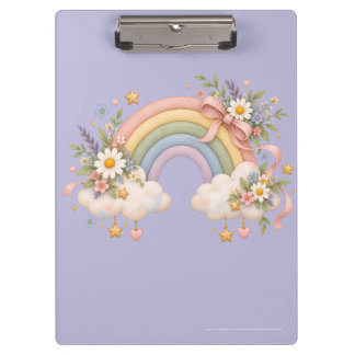 Waterverf Regenboog Cadeau – Charmante Wolk Klembord