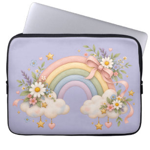Waterverf Regenboog Cadeau – Charmante Wolk Laptop Sleeve