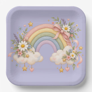 Waterverf Regenboog Cadeau – Charmante Wolk Papieren Bordje