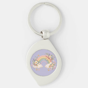 Waterverf Regenboog Cadeau – Charmante Wolk Sleutelhanger