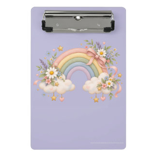 Waterverf Regenboog Cadeau – Charme Wolk Mini Klembord