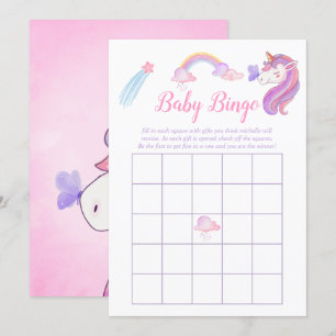 Waterverf Regenboog Eenhoorn Meisje Baby Shower Bi Kaart