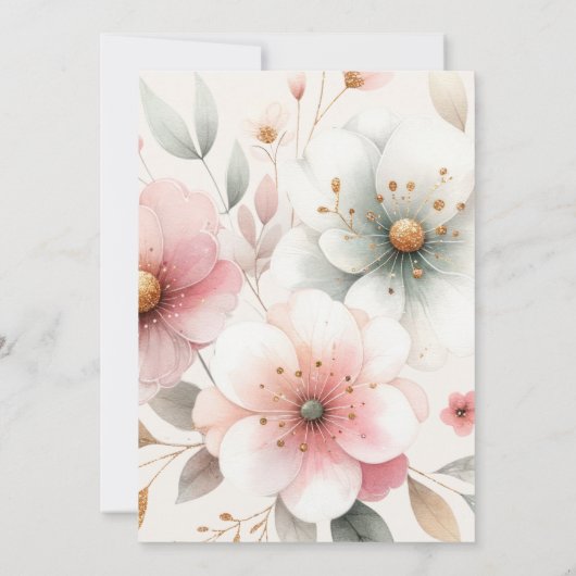 Waterverf Regenboog Eenhoorn Verjaardagsuitnodigin Kaart (Achterkant)