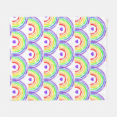 Waterverf Regenboog en hart Fleece Deken (Voorkant (Horizontaal))