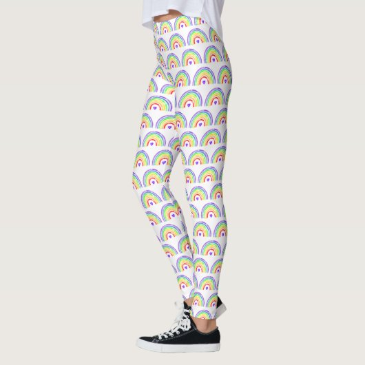 Waterverf Regenboog en hart Leggings (Links)