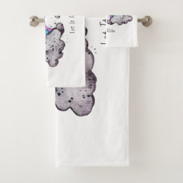 Waterverf regenboog en wolken bad handdoek