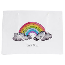 Waterverf regenboog en wolken groot cadeauzakje