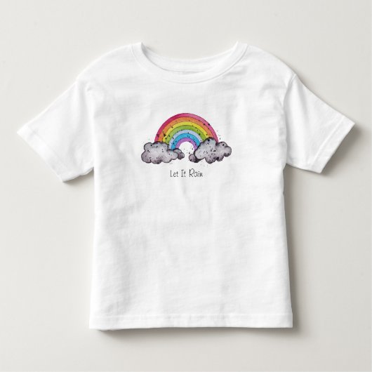 Waterverf regenboog en wolken kinder shirts (Voorkant)