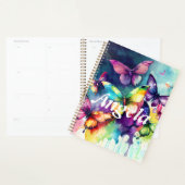Waterverf regenboog fladderende vlinders planner (Display)