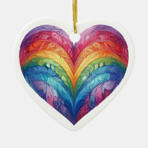 WATERVERF REGENBOOG GEKLEURDE HARTEN KERAMISCH ORNAMENT