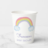 Waterverf Regenboog Genderneutraal Baby shower Papieren Bekers (Achterkant)
