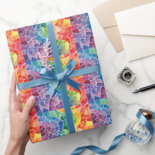 Waterverf Regenboog Glas in Lood Cadeaupapier