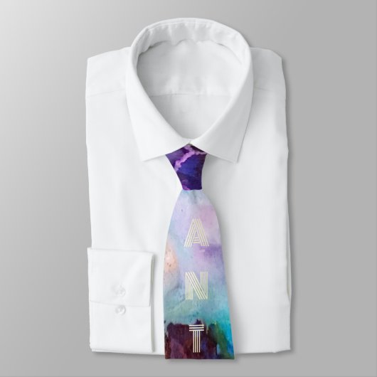 Waterverf regenboog grillige  naam stropdas (Gebonden)