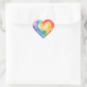 Waterverf Regenboog Hart Sticker (Tas)