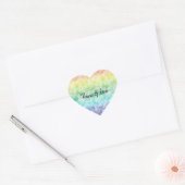 Waterverf regenboog hart sticker (Envelop)