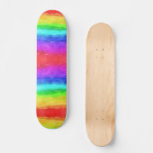 Waterverf regenboog kleurig skateboard (Voorkant)