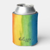Waterverf Regenboog kleurrijk Aangepast Modern Blikjeskoeler (Blikje Voorkant)