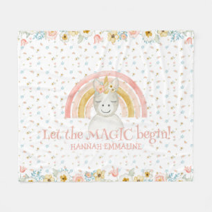 Waterverf regenboog Magische Unicorn Nursery Decor Fleece Deken