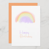 Waterverf regenboog moderne verjaardagskaart (Voorkant / Achterkant)