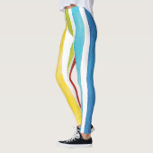 Waterverf regenboog strepen kleurrijke zomer leggings (Links)