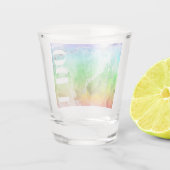 Waterverf regenboogalcohol shot glas (Achterkant)
