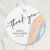 Waterverf regenboogBaby shower Dank u Labels geven (Voorkant)
