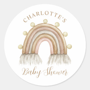Waterverf regenboogBaby shower Ronde Sticker