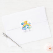 Waterverf regenboogBaby shower Vierkante Sticker (Envelop)
