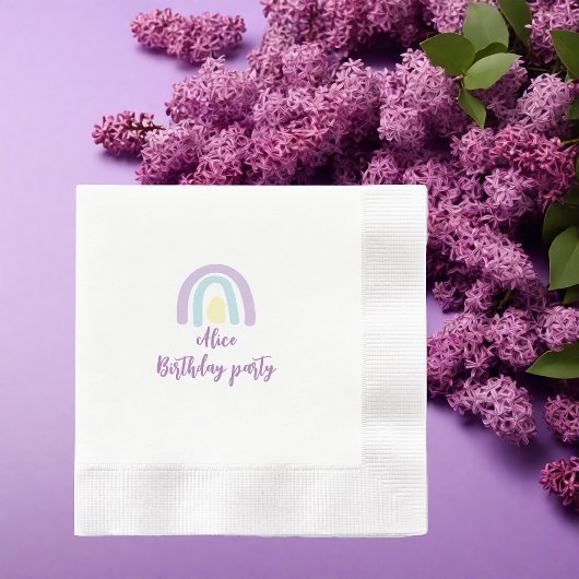 Waterverf regenboogblauw lila geel Birthday Servet