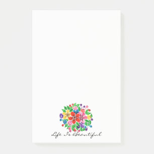 Waterverf regenboogbloemen post-it® notes