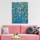 Waterverf regenboogbomen canvas afdruk (Insitu (Woonkamer))