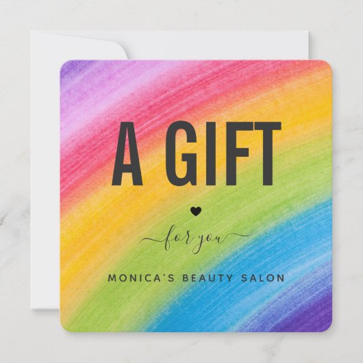 Waterverf regenboogborstels Beauty Salon Trendy (Voorkant)