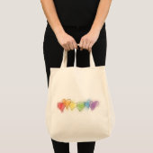Waterverf regenboogharten tote bag (Voorkant (product))
